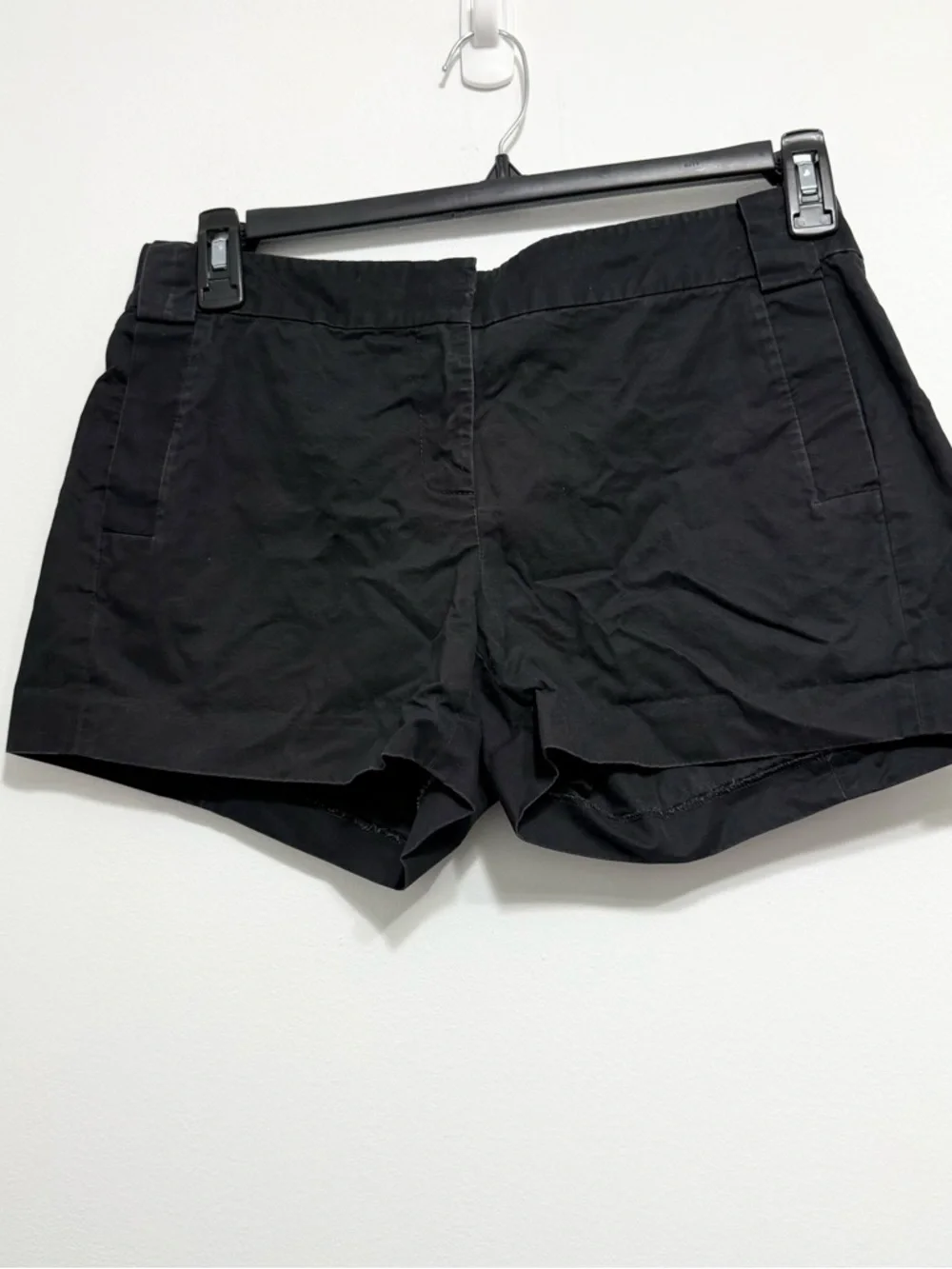 Tory Burch Black Tailored Cotton Shorts Flat Front Size 8